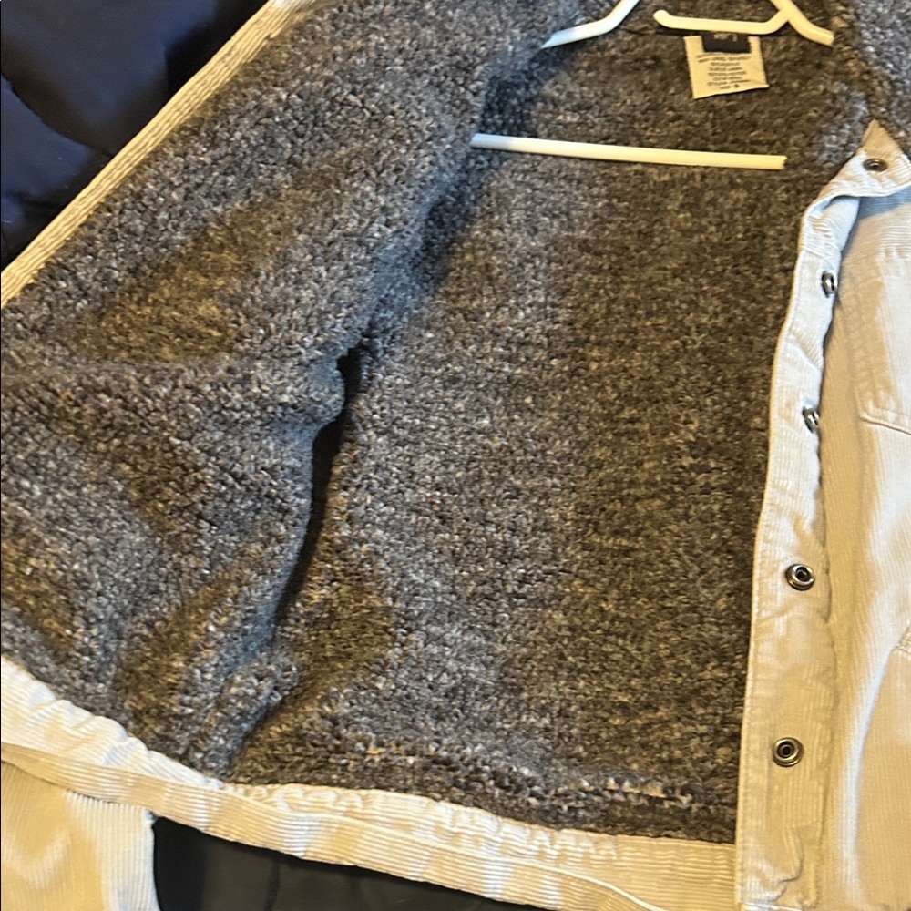Billabong Light sky blue Corduroy Jacket with Gray Sherpa Collar - Picture 5 of 7